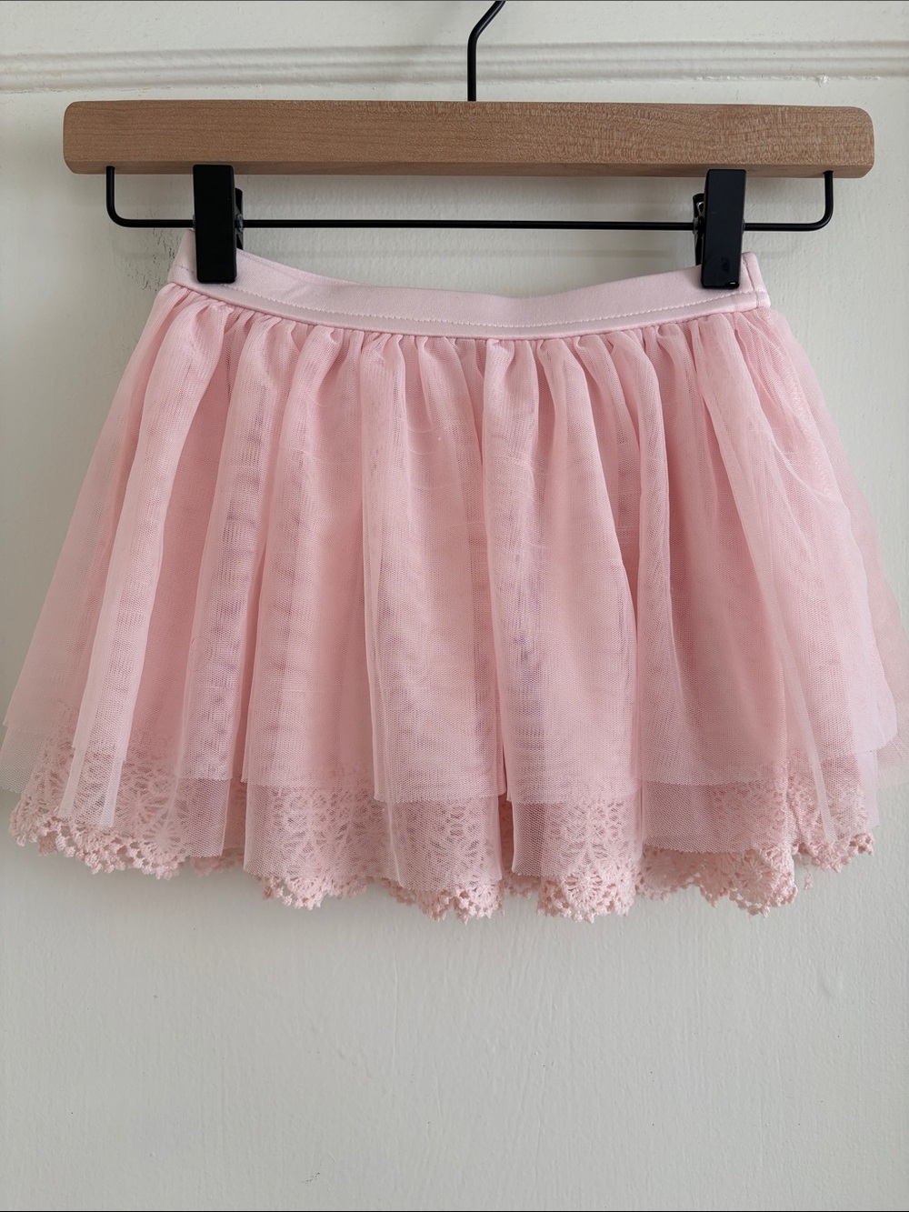 Size 6 Girls Epic Threads Ballet Pink Layered Mesh Twirly Layered Lace Hem Skirt